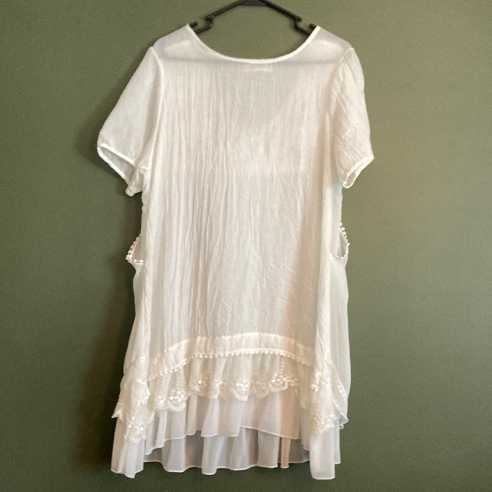 Simply Couture white gauze tunic dress